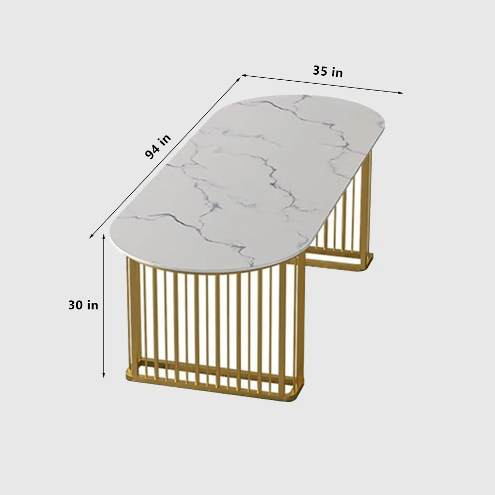 Rock Slab Marble Conference Table Oval Desk