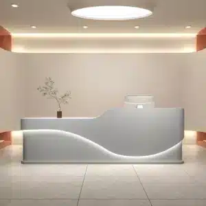 Fashion Service Reception Desk - Maoters - L142" x W24" x H39", Gray