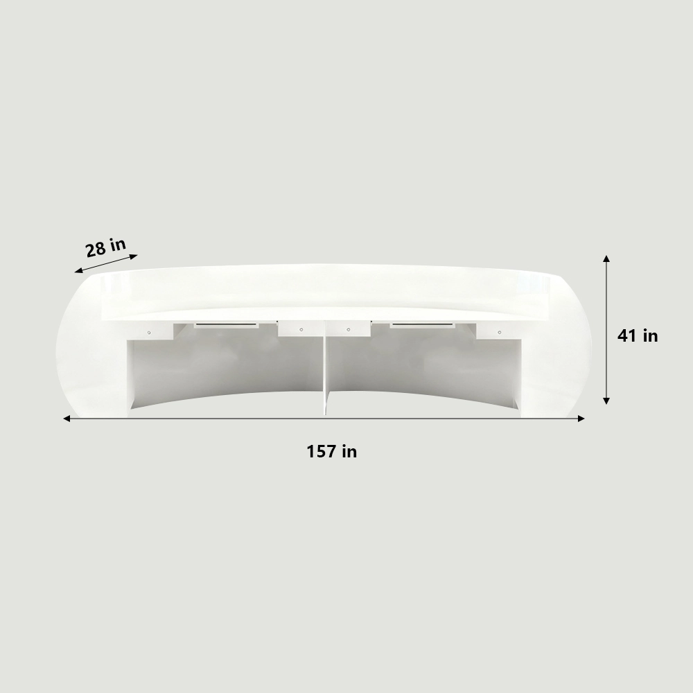 Baked Semicircular Arc Front Desk