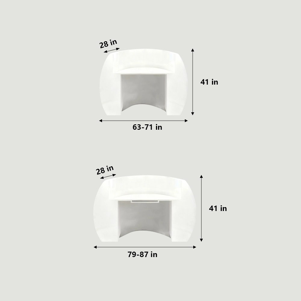Baked Semicircular Arc Front Desk