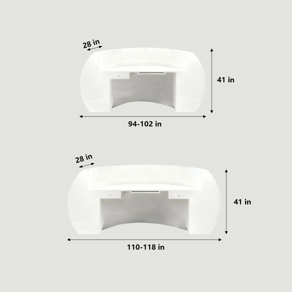 Baked Semicircular Arc Front Desk