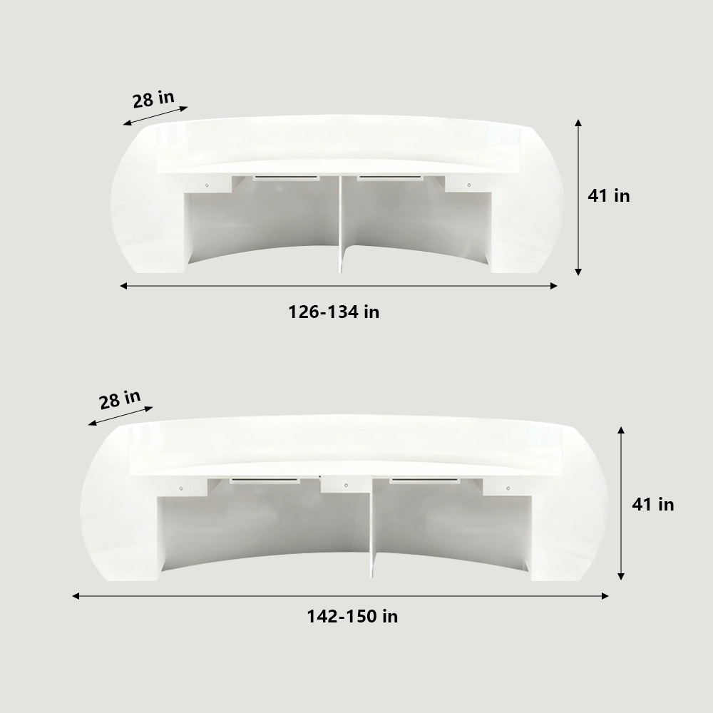 Baked Semicircular Arc Front Desk
