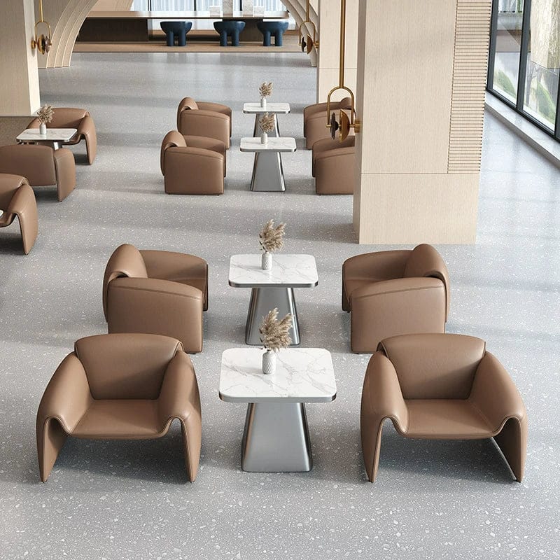 Beige Leather Sofa - Maoters