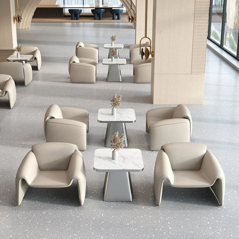 Beige Leather Sofa - Maoters