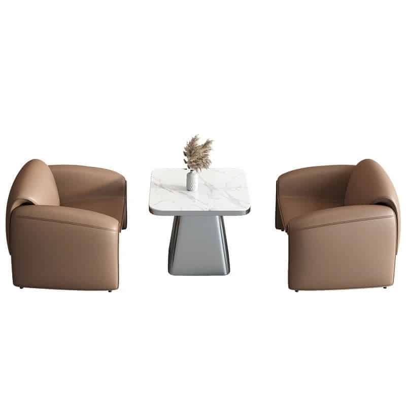 Beige Leather Sofa - Maoters