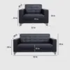 Business Office Sofa in Leather, Black - Maoters
