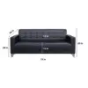 Business Office Sofa in Leather, Black - Maoters