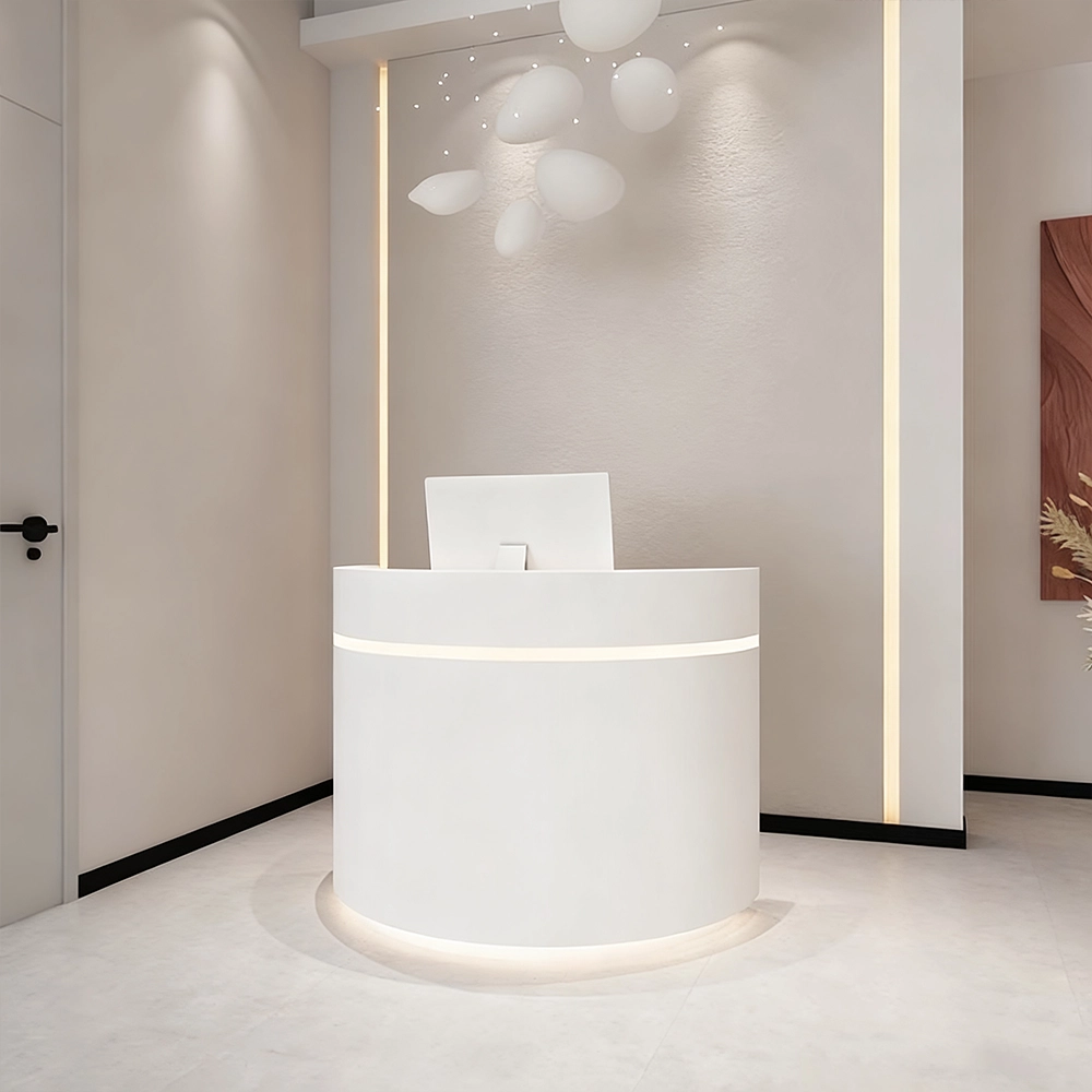 White Reception Counter LED with Lights White Reception Counter LED with Lights