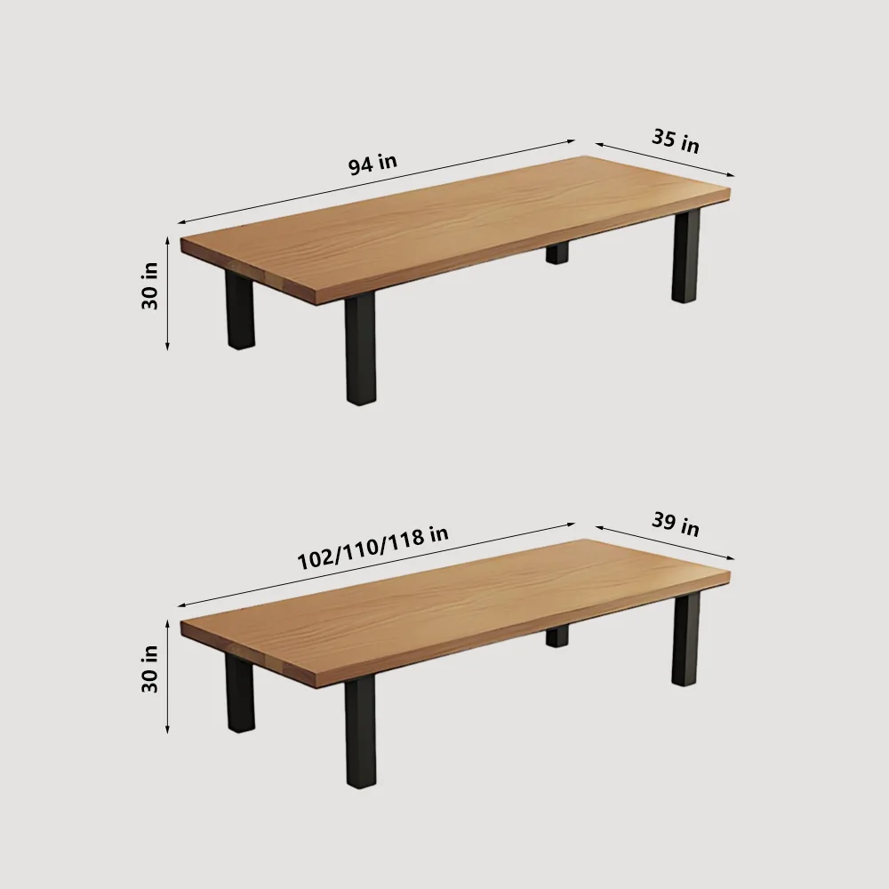 Nordic Simplicity Solid Wood Office Conference Table - Maoters