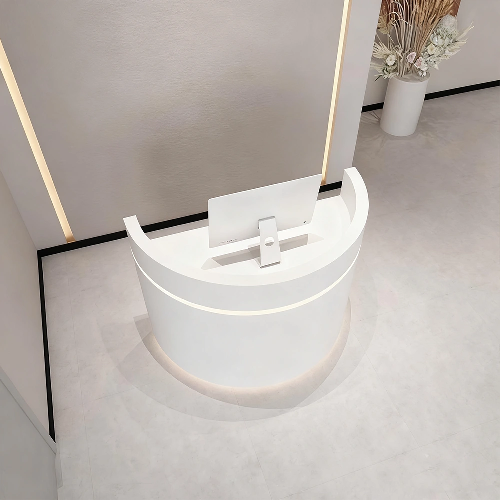 White Reception Counter LED with Lights White Reception Counter LED with Lights