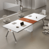 Compact and Stylish Modern White Conference Table