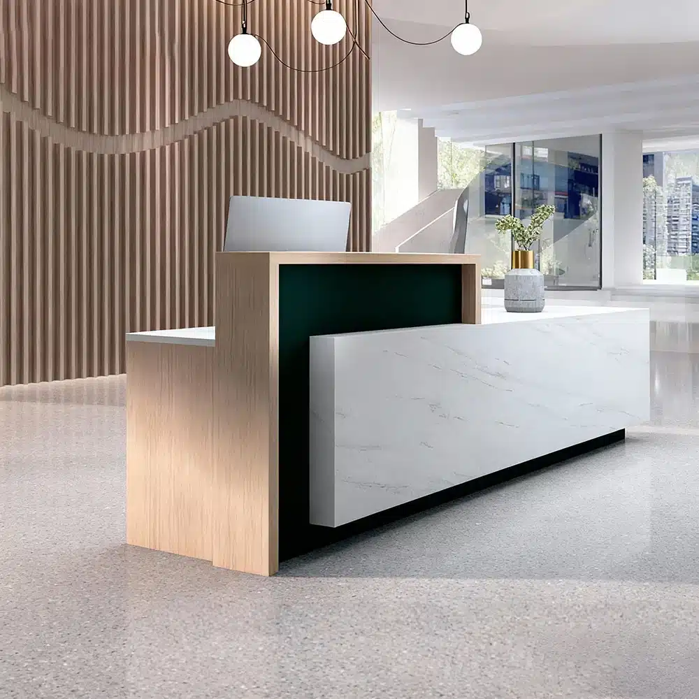 Company Reception Desk Imitation Marble Hall