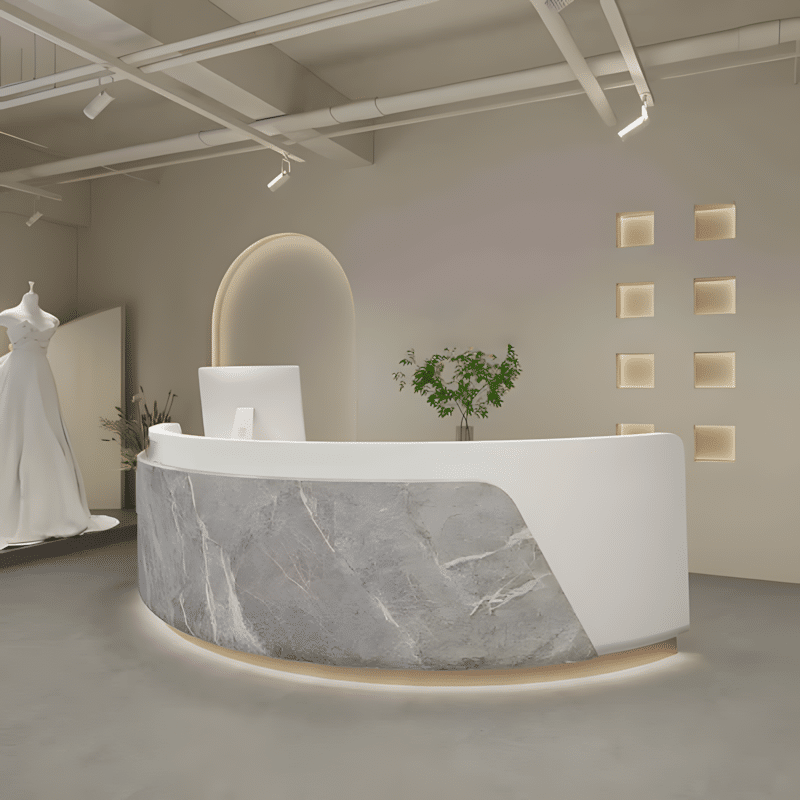 Curved Beauty Salon Bar Counter