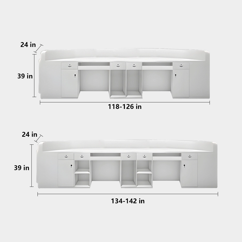 Curved Beauty Salon Bar Counter