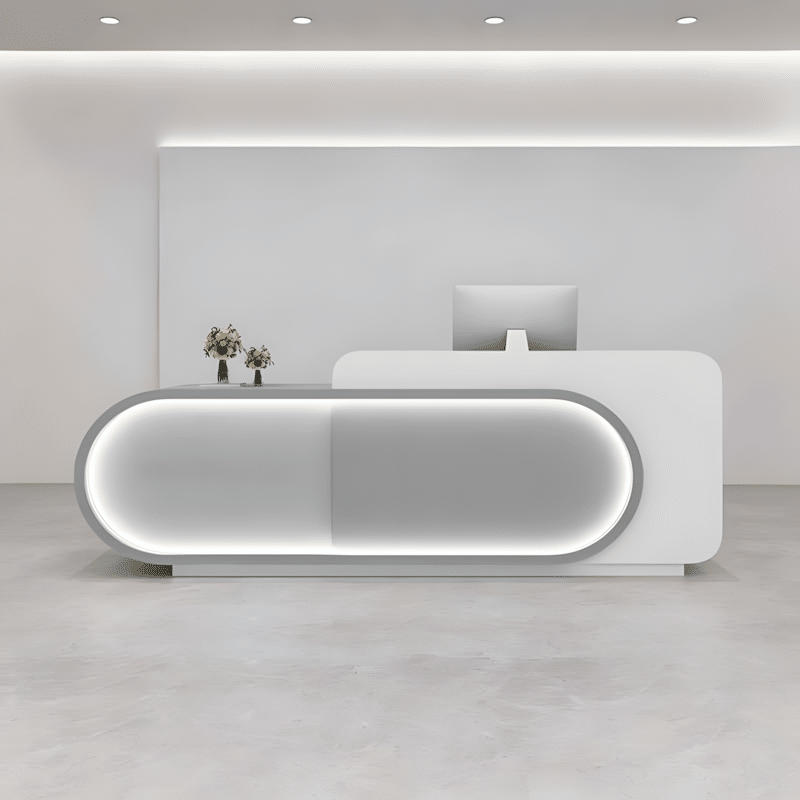 Curved Front Reception Desk - Stylish Cashier Solution