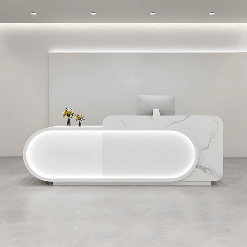 Curved Front Reception Desk - Stylish Cashier Solution