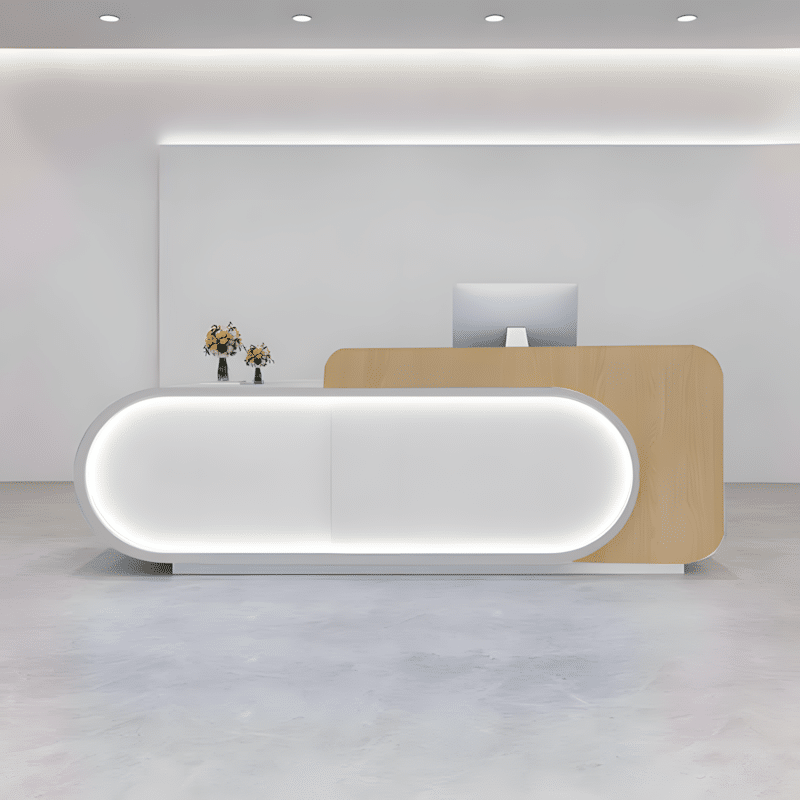 Curved Front Reception Desk - Stylish Cashier Solution