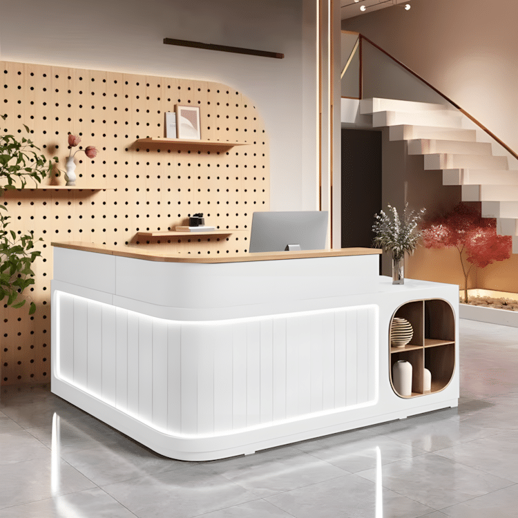 Customizable Corner Reception Desk With Light
