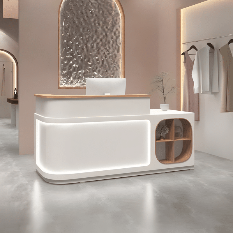 Customizable Corner Reception Desk With Light