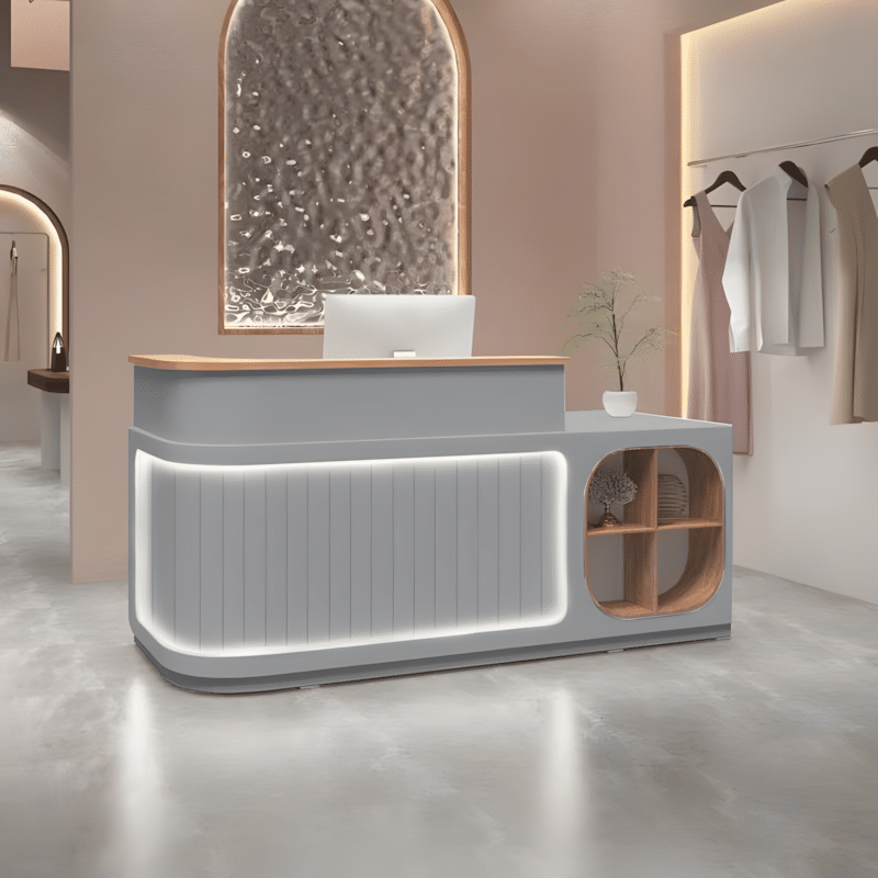 Customizable Corner Reception Desk With Light