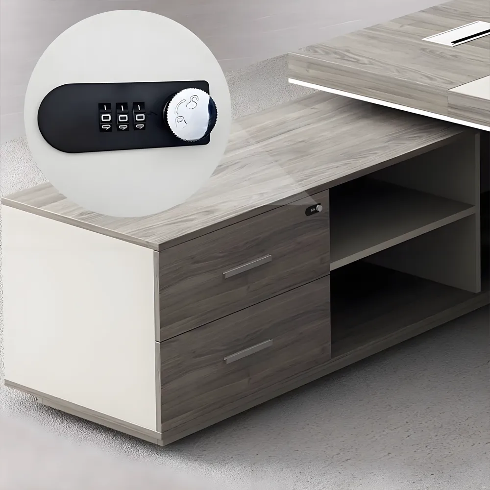 Manager's Office Desk and Chair Set, Cocoa Gray