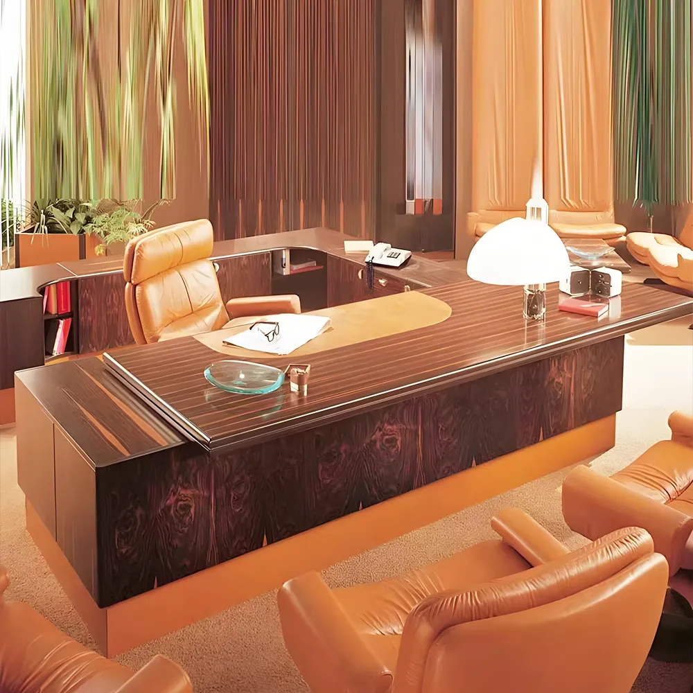 Light Luxury U-shaped Lacquered Executive Desk