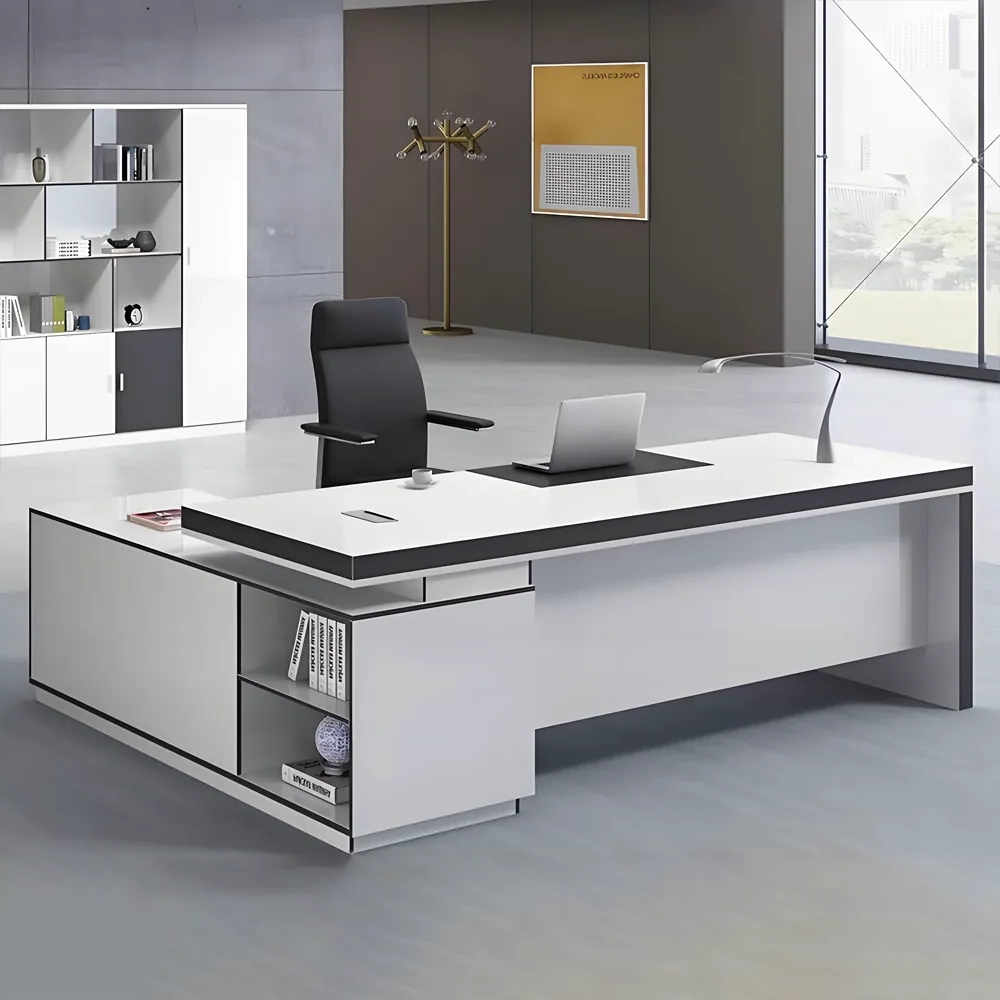 Modern and White Presidential Office Desk