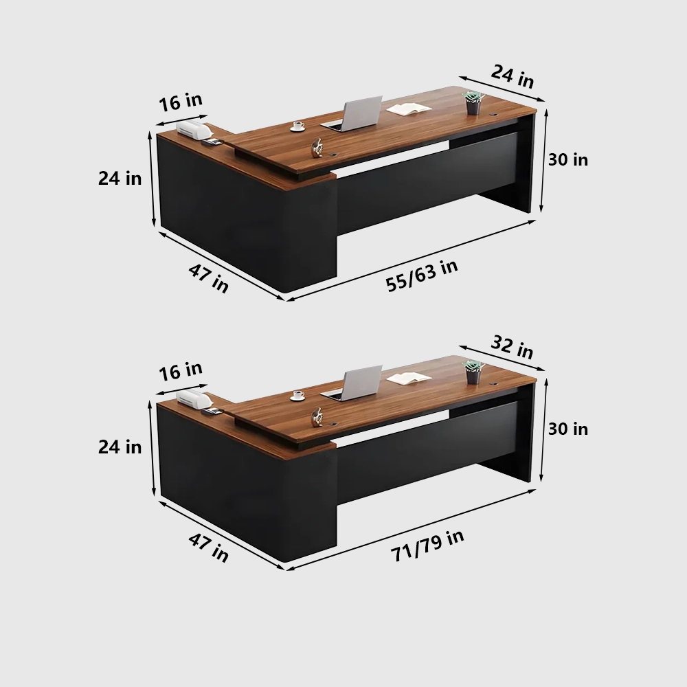 Manager's Office Desk with 5cm Thick Desktop