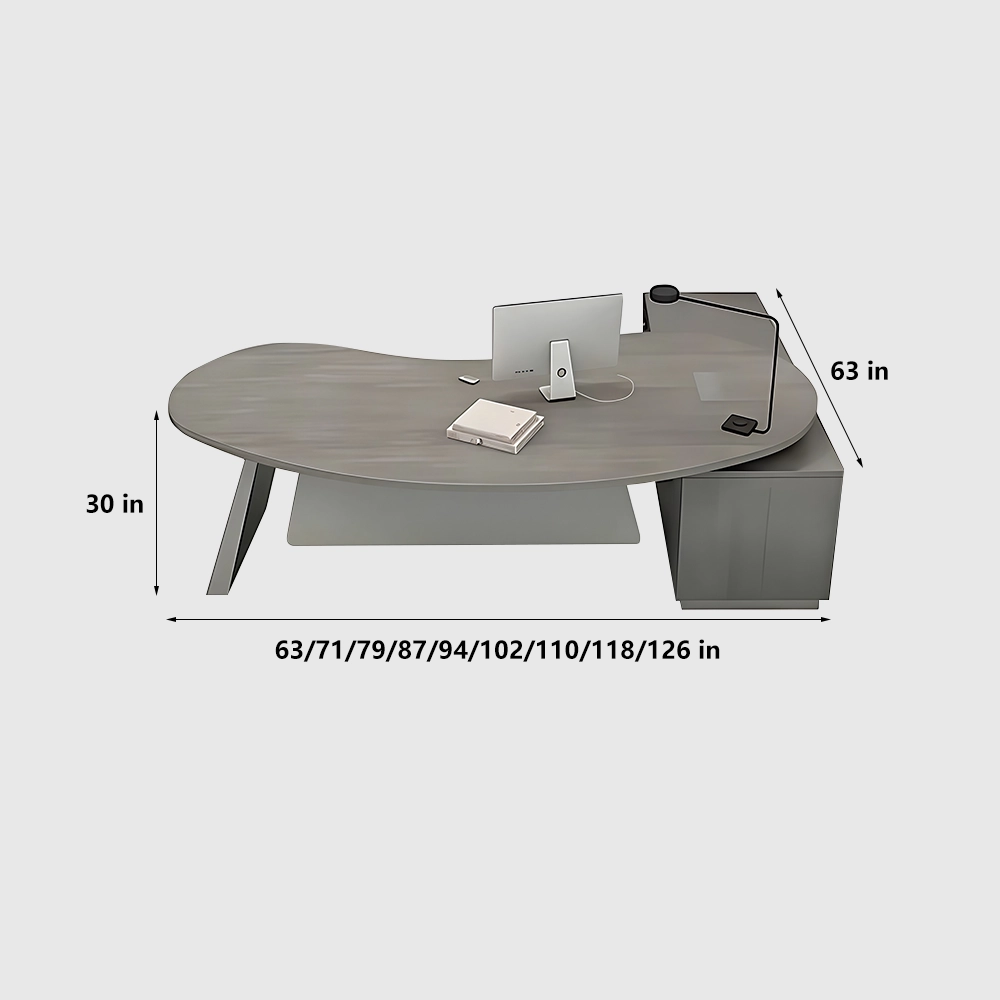 Minimalist Arc-Shaped CEO Desk - Maoters