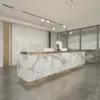 Elegant Marble Slab Counter for Beauty Salon & Bar