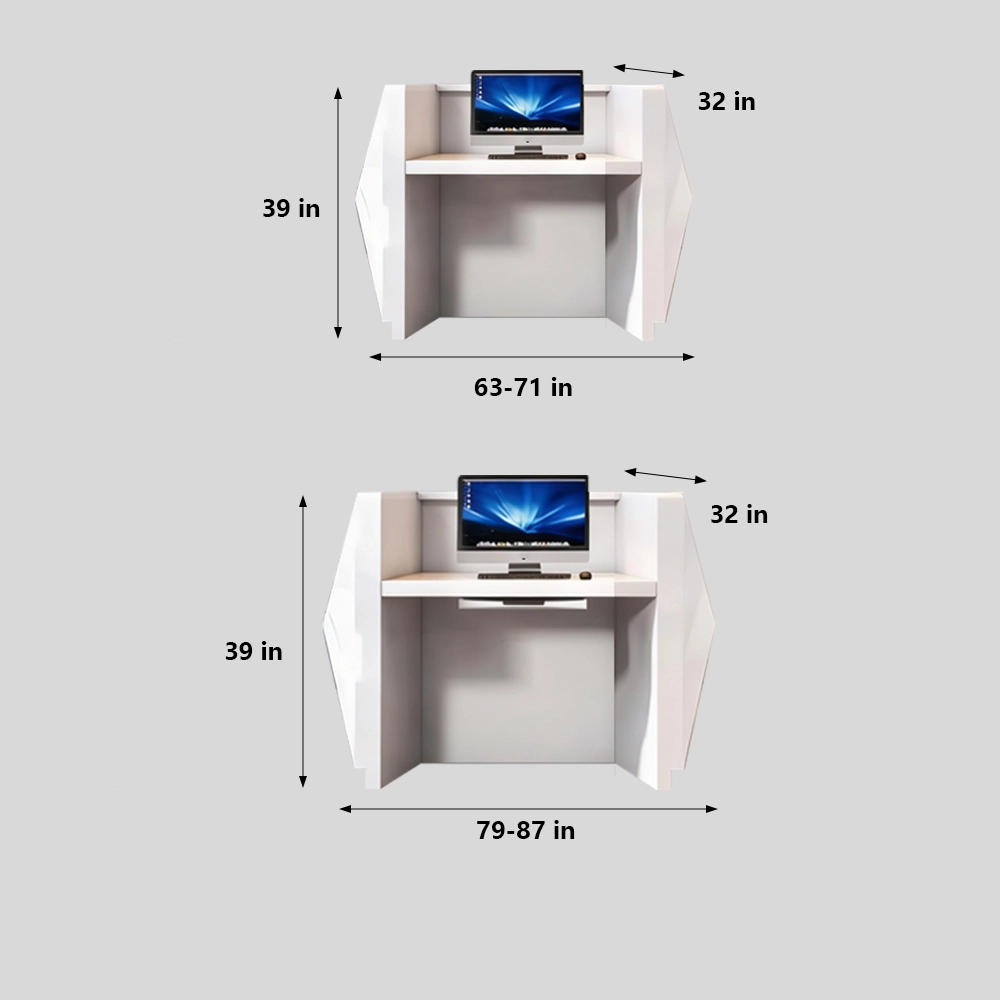 Elegant White Lacquer Front Desk - Modern Reception