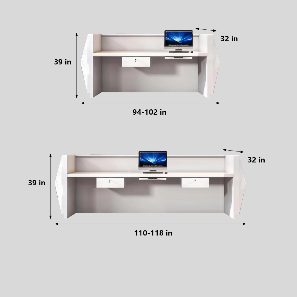 Elegant White Lacquer Front Desk - Modern Reception