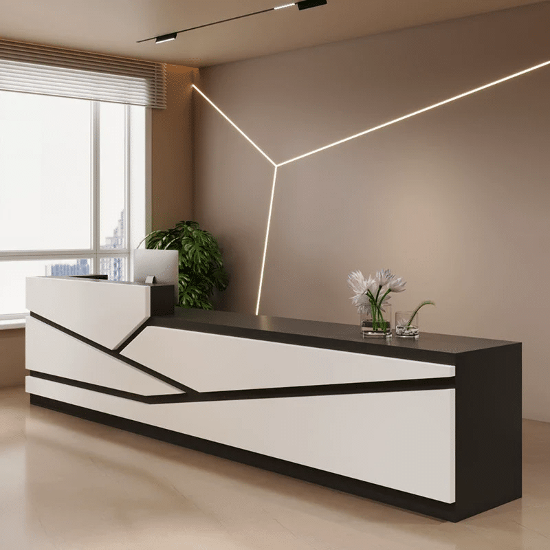 Elegant Rectangular Laminate Reception Desk