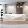 Elegant White Lacquer Front Desk - Modern Reception