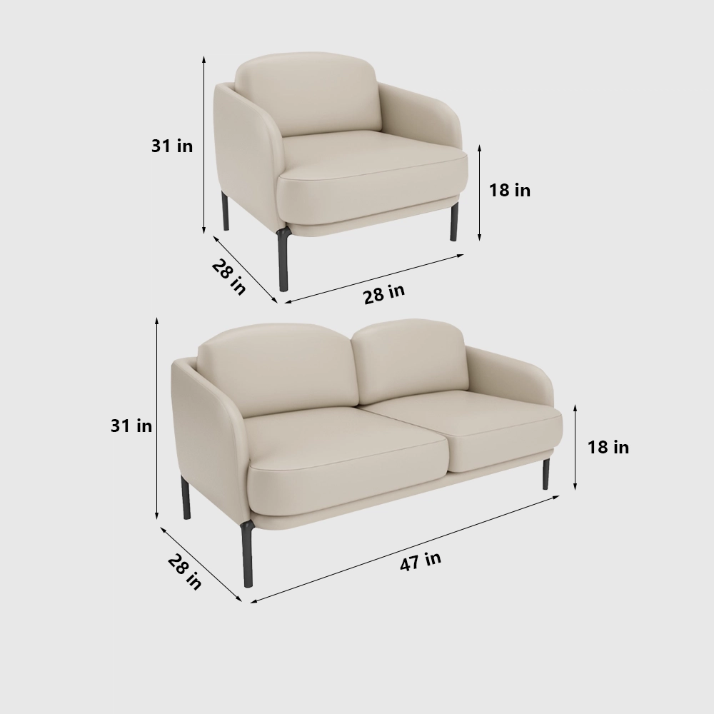 Gray Leisure Coffee Shop Sofa for Two - Maoters