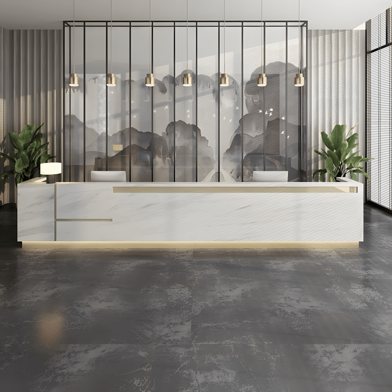 Imitation Marble Pattern Front Desk - Elegant Service Desk