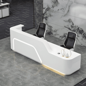 Lacquered Curved Company Reception Desk