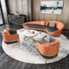 Luxurious Curved Sofa, Orange - Maoters