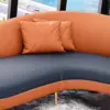 Luxurious Curved Sofa, Orange - Maoters
