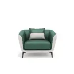 Luxury Leather Office Sofa - Compact Casual Orange