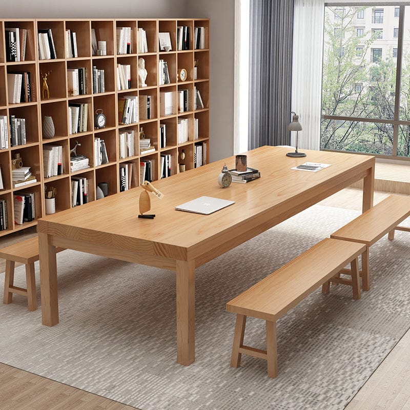 Elegant Solid Wood Minimalist Conference Table - Maoters