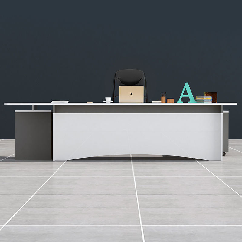 Executive Desk with 3 Drawers - Rounded Corners Design