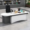 Executive Desk with 3 Drawers - Rounded Corners Design