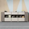 Elegant Wooden Panel Bookshelf & Office File Cabinet
