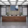 Minimalist Rectangular Wooden Reception Desk