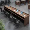 Minimalist Rectangular Wooden Reception Desk