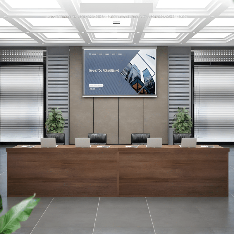 Minimalist Rectangular Wooden Reception Desk