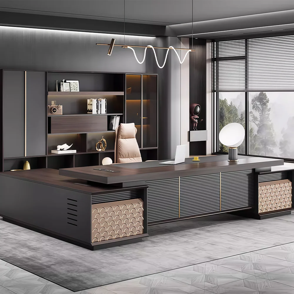 Modern Baking Lacquer Large Desk Chairman Furniture