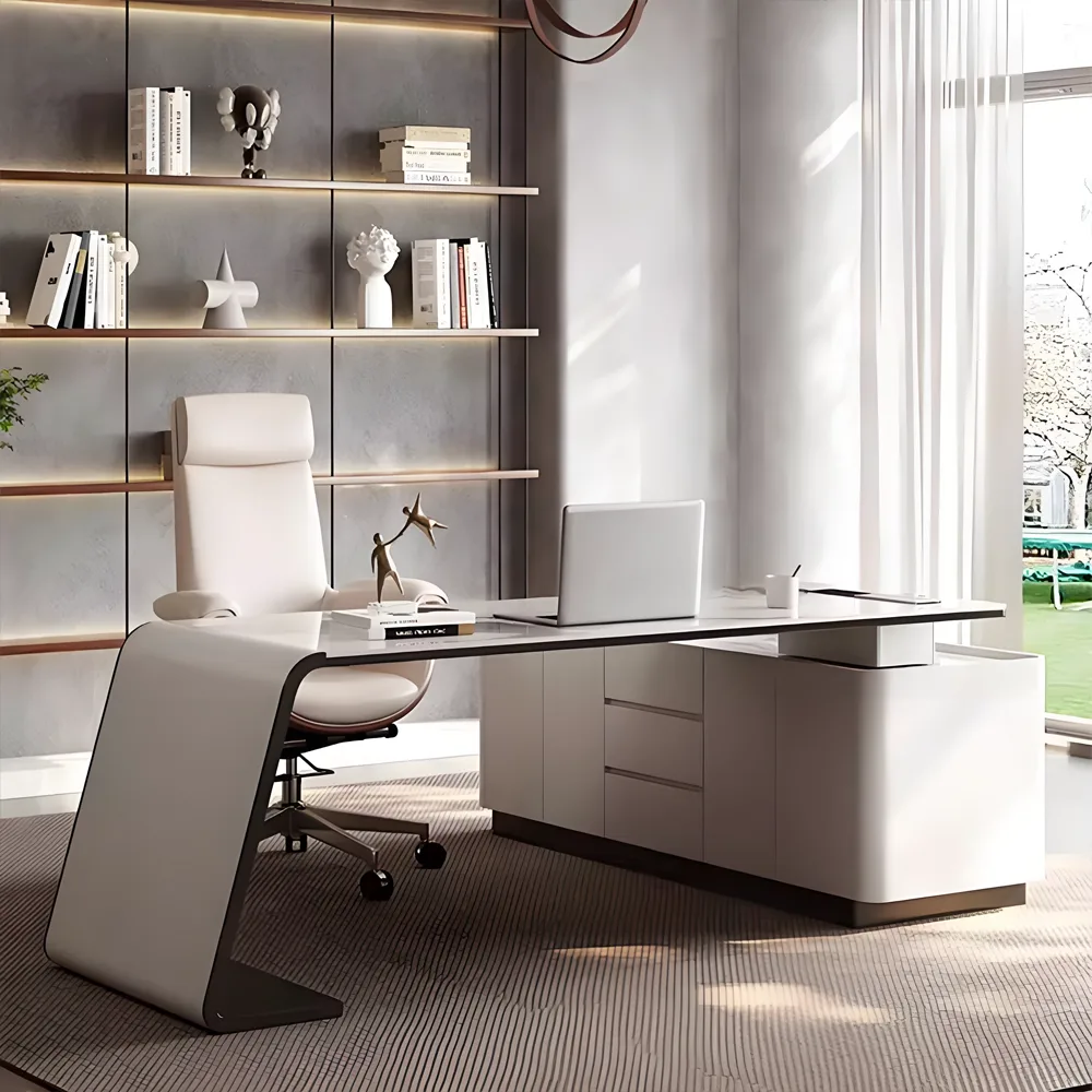 Modern Corner Executive Desk - Italian Rock Board