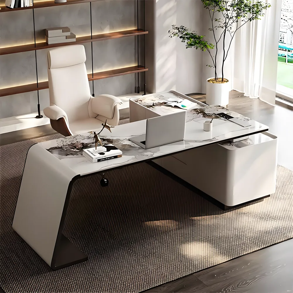 Modern Corner Executive Desk - Italian Rock Board